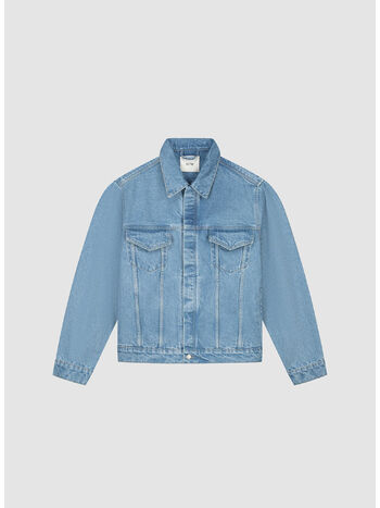GIACCA LOGO BIRD BEACHED DENIM, BLEACHED, small
