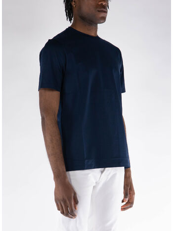 T-SHIRT GIROCOLLO, BLU, small