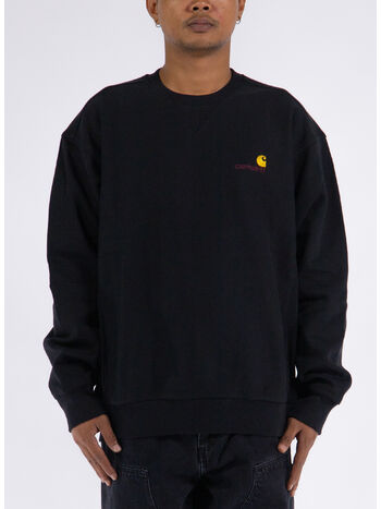 FELPA GIROCOLLO AMERICAN SCRIPT, 89XX BLACK, small