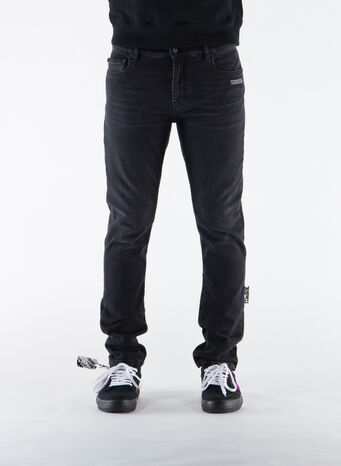 JEANS SKINNY, BLACK/WHITE, small