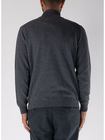 MAGLIONE A COLLO ALTO CON MEZZA ZIP, W6K5.00032 FUMO, small