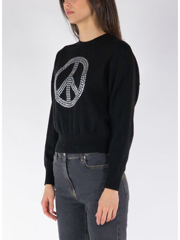 MAGLIONE GIROCOLLO CON LOGO, A2555, small