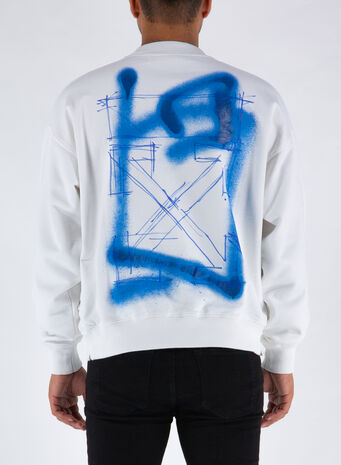 FELPA SPRAY MARKER SKATE CREWNECK, 0145WHITEBLUE, small