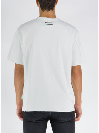 T-SHIRT CON LOGO POSTERIORE, 02 BIANCO, small