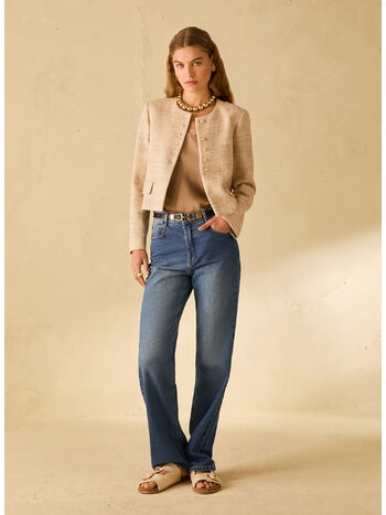 TOP IN DOPPIO RASO, 006 SABBIA, small