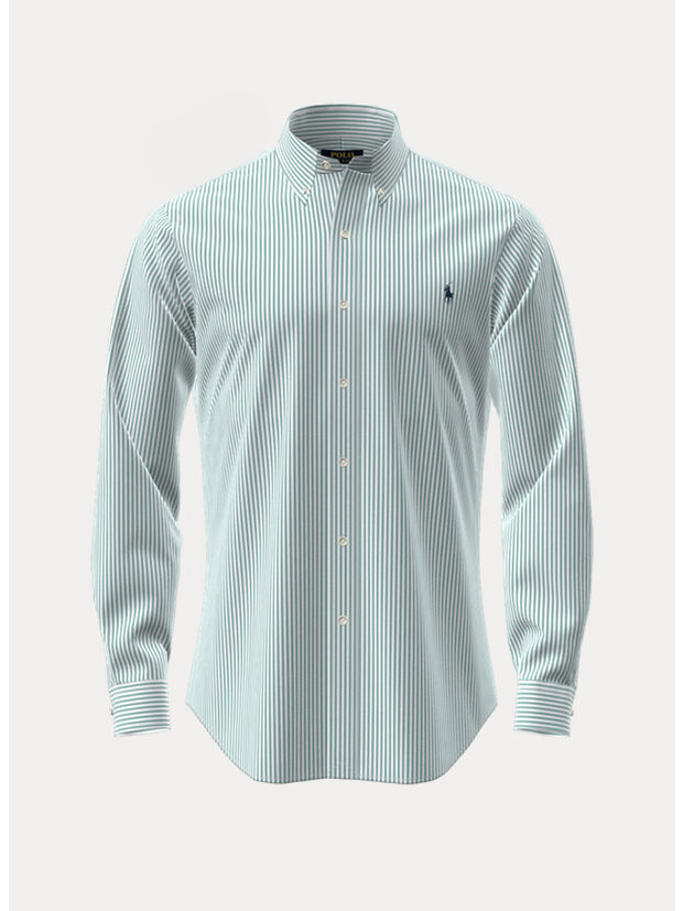 CAMICIA POLO RALPH LAUREN, 4655AD ESSEX GREEN/WHITE, large