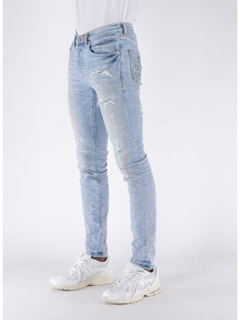 JEANS REGULAR, LQDP LIGHT WOMR LIGHT INDIGO  WITH QUILTED DESTROY, small