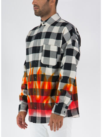 CAMICIA BURNING CON LOGO, 1025 BLACK RED, small