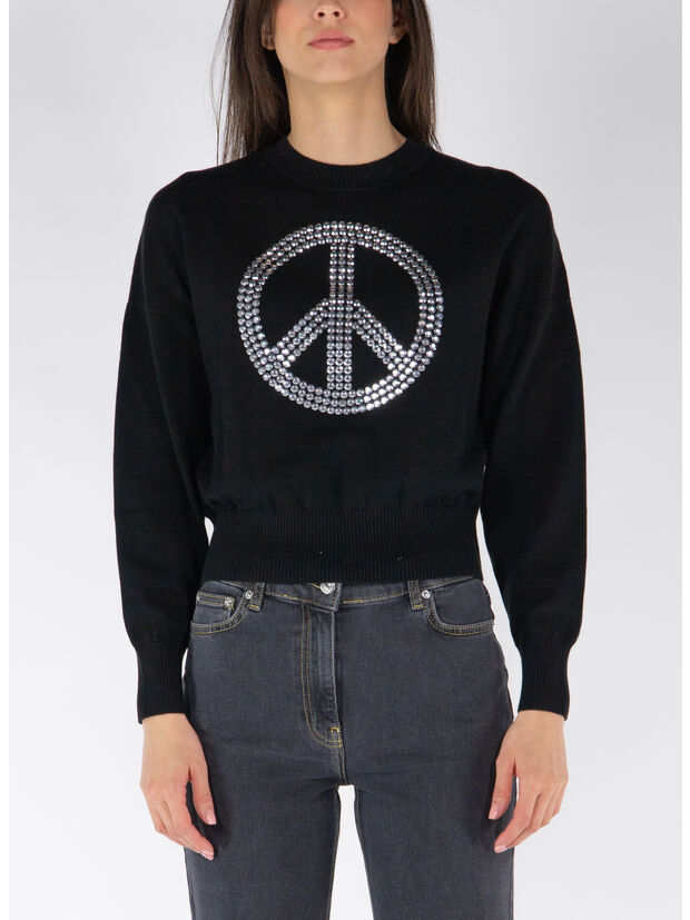 MAGLIONE GIROCOLLO CON LOGO, A2555, large