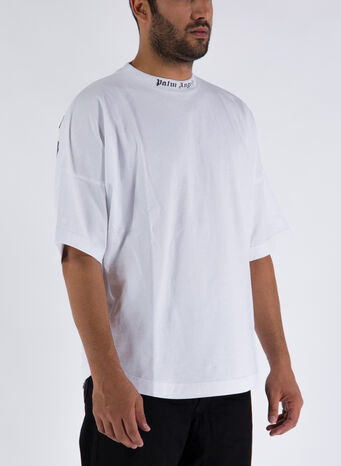 T-SHIRT CLASSIC LOGO OVER TEE, 0110WHITEBLACK, small