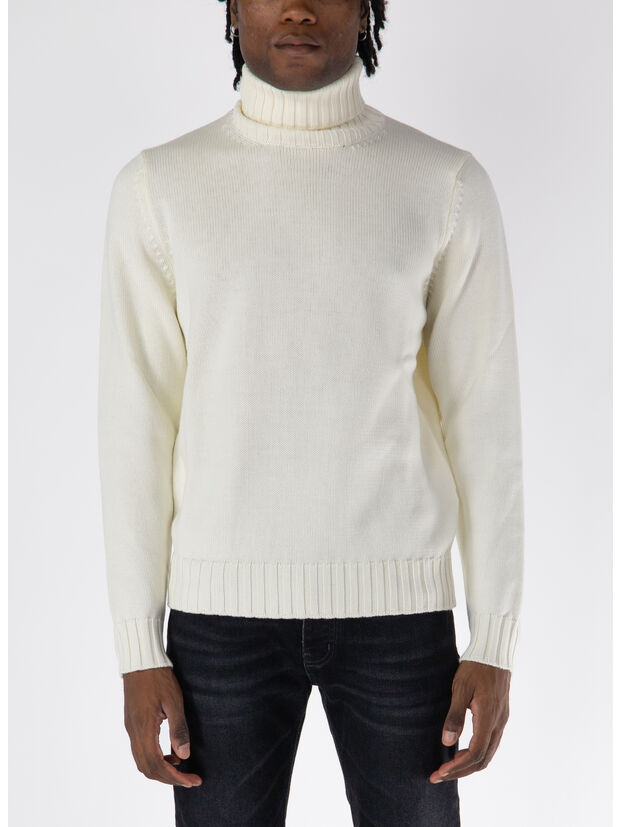 MAGLIONE A COLLO ALTO, 020 PANNA, large