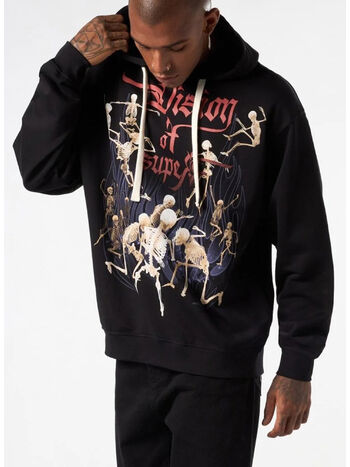 FELPA HOODIE ROCK SKULL GRAPHIC, BLACK, small