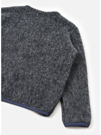 CARDIGAN MOHAIR, NAVY/PALE GREY, small