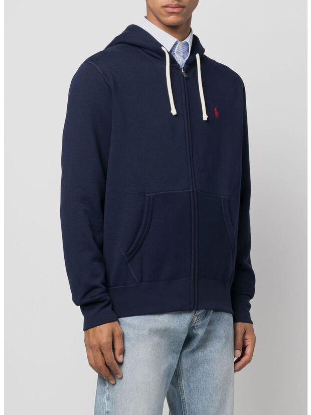 FELPA FULL ZIP CON LOGO, CRUISE NAVY, large