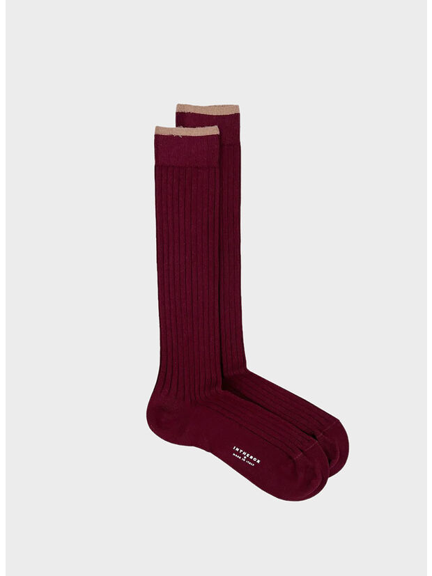 CALZA COTTON BASIC UNISEX, 0008 BORDEAUX, large