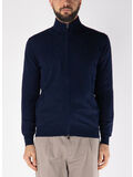 MAGLIONE FULL ZIP A COLLO ALTO, 38 BLU, thumb