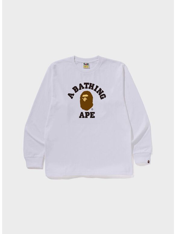 T-SHIRT COLLEGE LS TEE, WHITE, medium