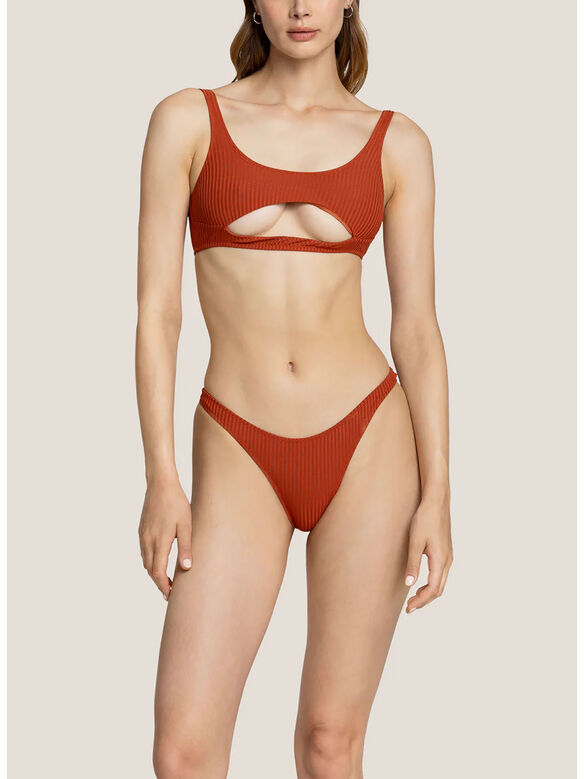 BIKINI A FASCIA CON DETTAGLI CUT-OUT, 031 BRONZO, medium