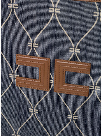 BORSA SHOPPER MOTIVO LOSANGA IN DENIM, AP1DENIMCUOIO, small