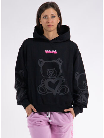 FELPA HOODIE BEAR, NERO, small