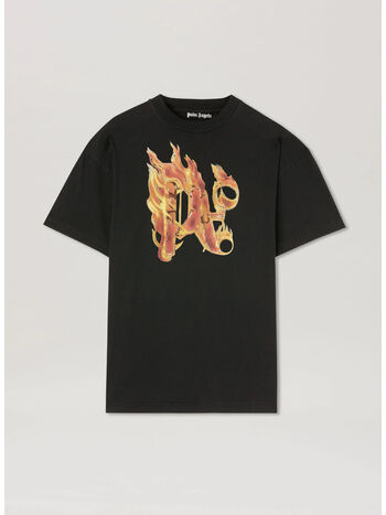 T-SHIRT BURNING MONOGRAM, 1076 BLACK GOLD, small