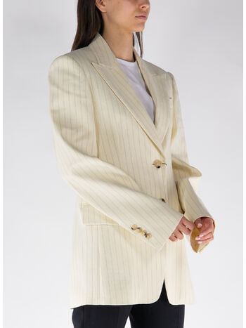GIACCA BLAZER GESSATO AVERSA, 001 VANIGLIA, small