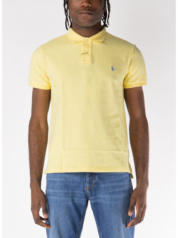 POLO A MANICHE CORTE CON LOGO RICAMATO, RESORT GOLD, medium