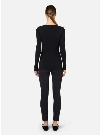 MAGLIA IN JERSEY CON DRAPPEGGIO, 110 NERO, small