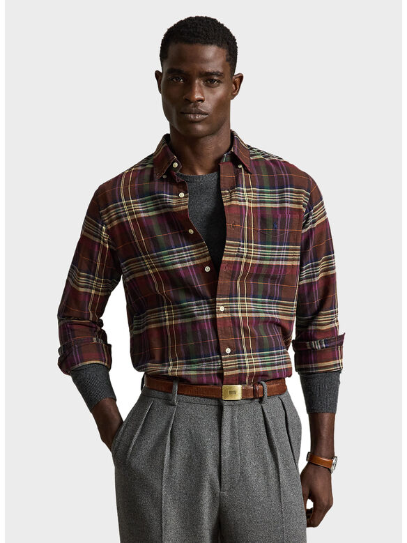 CAMICIA CHECK, 6890C BROWN GREEN MULTI, medium