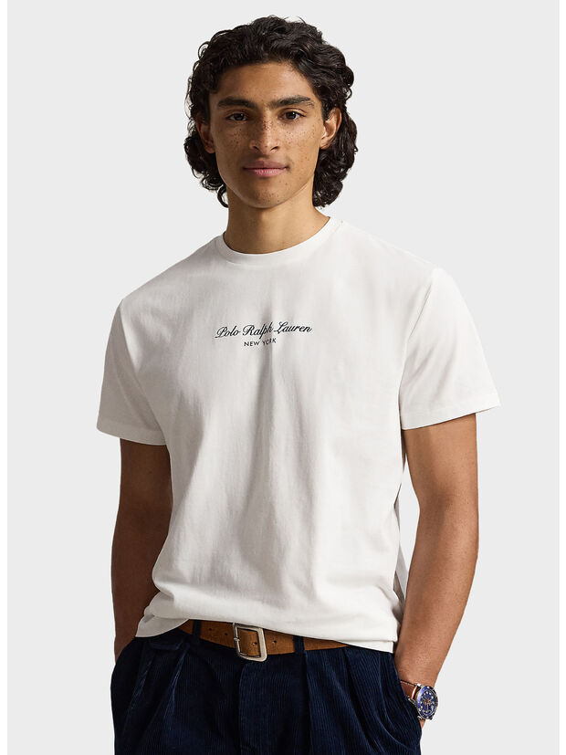 T-SHIRT LOGO IN COTONE, WHITE, large