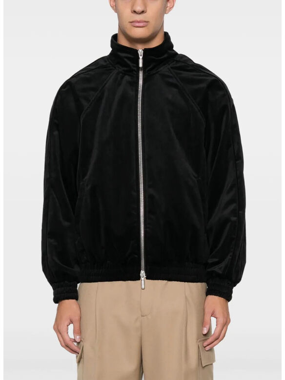 FELPA FULL ZIP VELVET, 0372 BLACK, medium