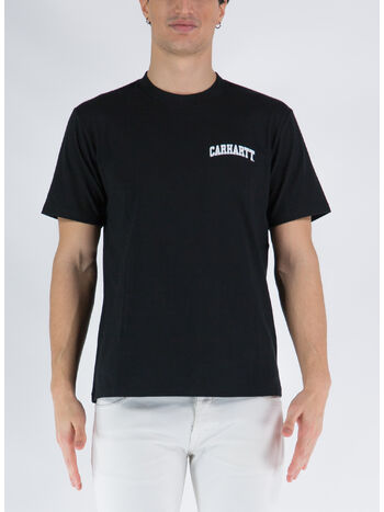 T-SHIRT S/S UNIVERSITY SCRIPT, 0D2XX BLACK/WHITE, small