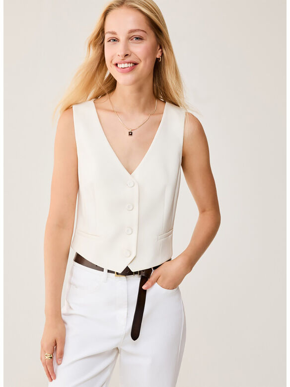 GILET, 001 AVORIO, medium