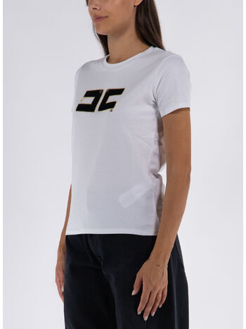 T-SHIRT IN COTONE CON LOGO IN VELLUTO, , small
