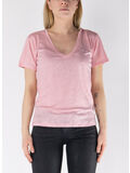 T-SHIRT ELOISE CON SCOLLO A V IN JERSEY DI LINO, 05967H 21H EMB, thumb