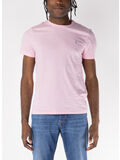 T-SHIRT GIROCOLLO A MANICHE CORTE CON LOGO RICAMATO, BATH PINK, thumb