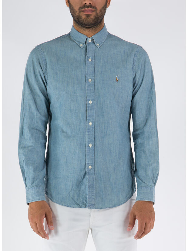 CAMICIA IN DENIM CHAMBRAY, CHAMBRAY, large