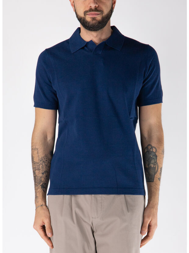 POLO SKIPPER SENZA BOTTONI, 43 NAVY, large