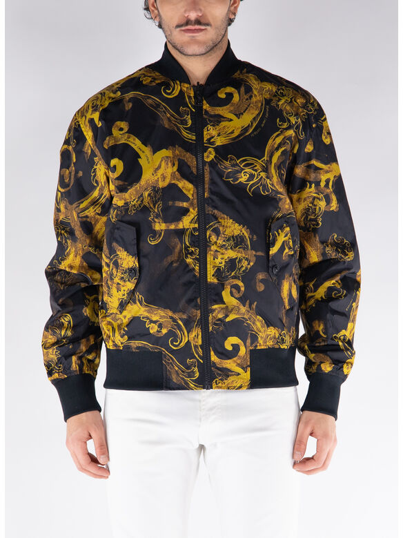 GIACCA BOMBER DOUBLE-FACE WATERCOLOUR COUTURE, G89 BLACK/GOLD, medium