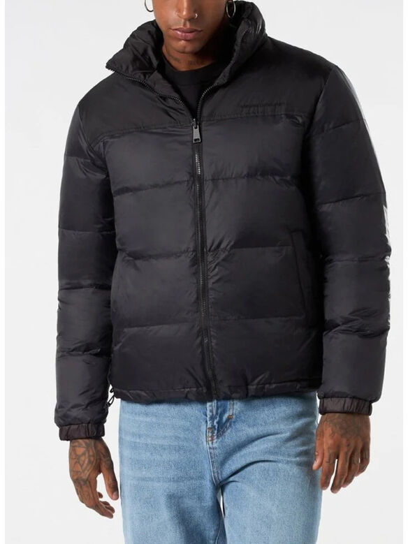GIUBBOTTO PUFFY WITH BLACK FLAMES, BLACK, medium