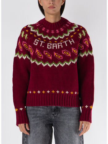 MAGLIONE FANTASIA, 00318G BORDEAUX, small