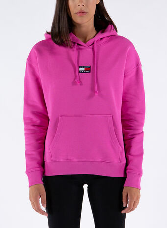 FELPA CENTER BADGE HOODIE, VTCVIVIDFUCHSIA, small