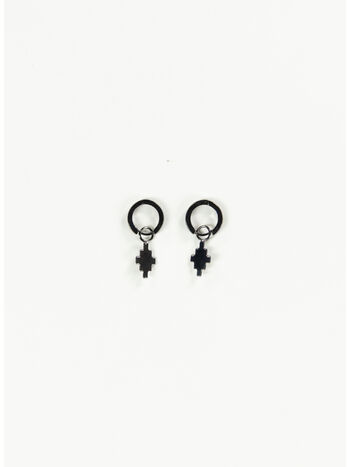 ORECCHINI CROSS PENDENTE, 1000 BLACK, small