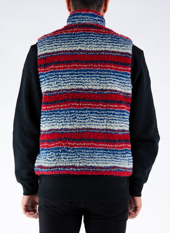 SMANICATO STRIPED SHERPA VEST, MULTI, small