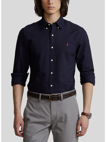 CAMICIA OXFORD A MANICHE LUNGHE, RL NAVY, small