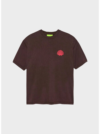 T-SHIRT LOGO, WALNUT/DEEP RED, small