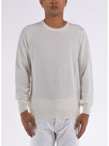 MAGLIONE GIROCOLLO RASATO, 01 BIANCO, small