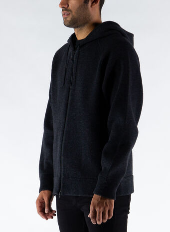 MAGLIONE KNIT FULL ZIP HDY, CHARCOAL, small