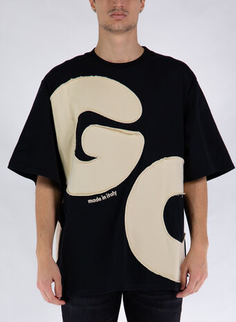 T-SHIRT LOGO OVERSIZE, 02BLACK, small