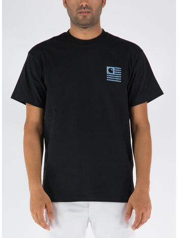 T-SHIRT S/S LABEL STATE FLAG, 16ZXX BLACK/MISTY, small